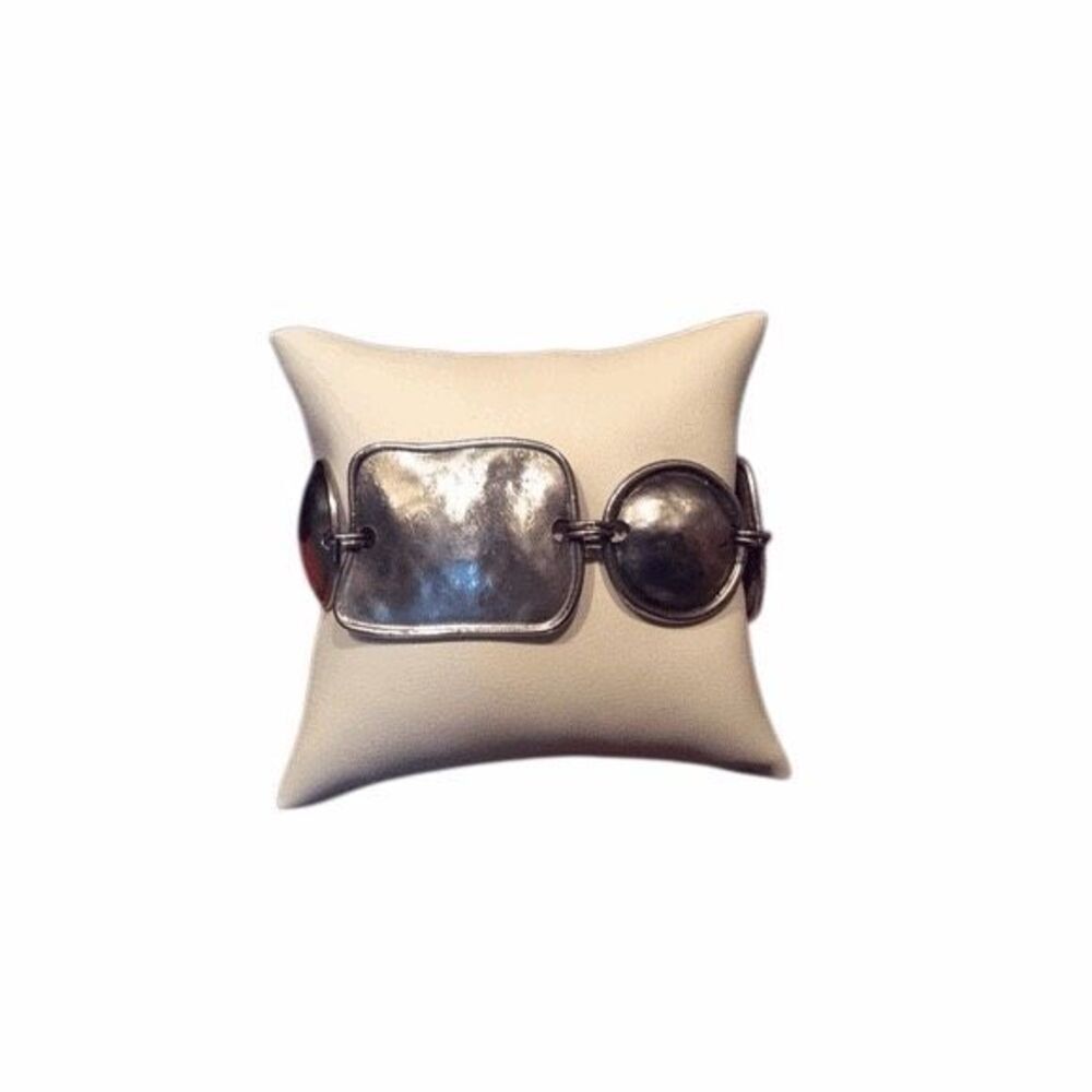 Boutique vintage unique pewter like chunky bracelet